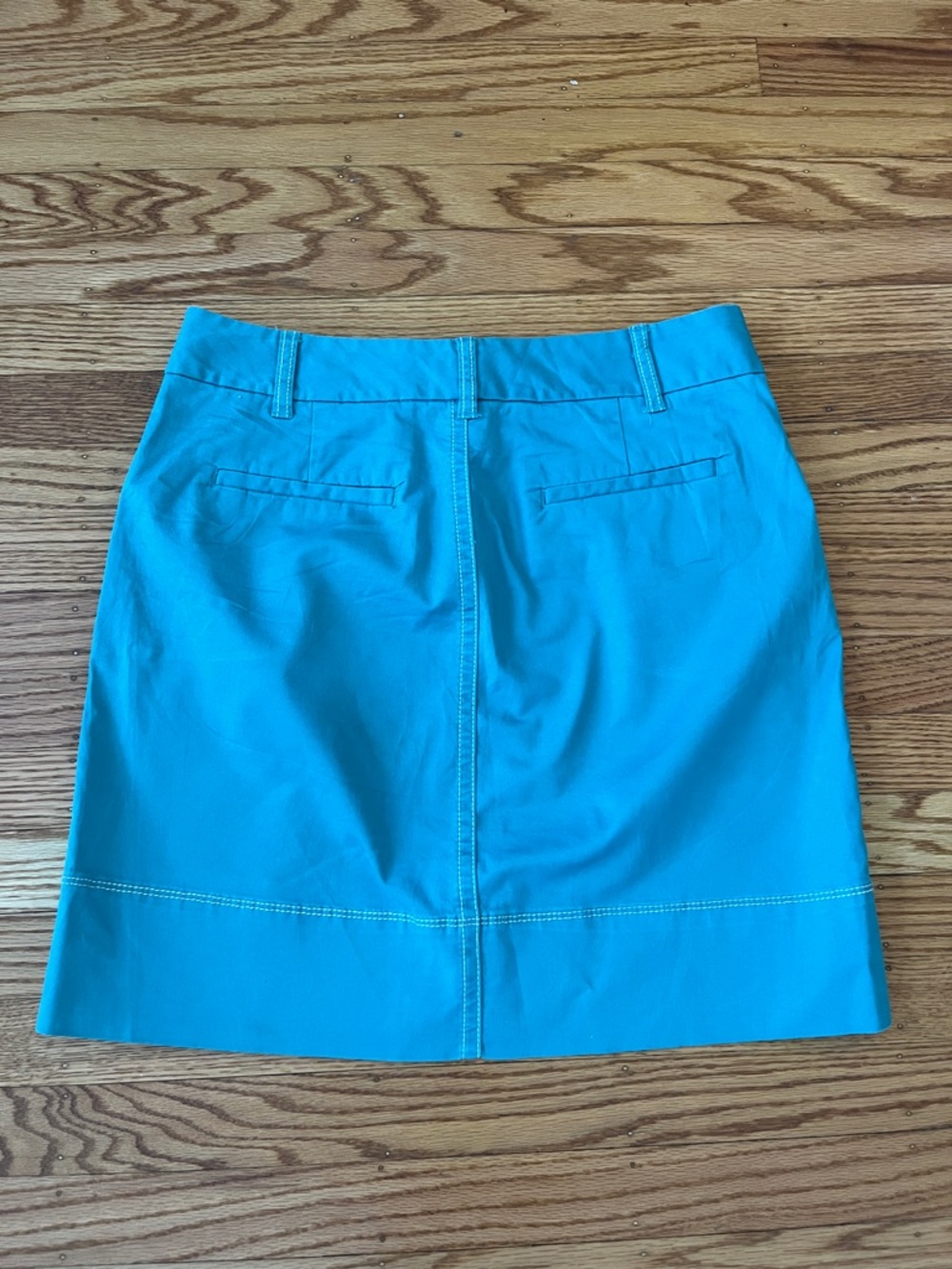 Merona Turquoise Mini Skirt Size 6 Stretch Cotton Bright Blue Casual Summer - Picture 7 of 7